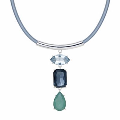 Blue crystal multi shape necklace